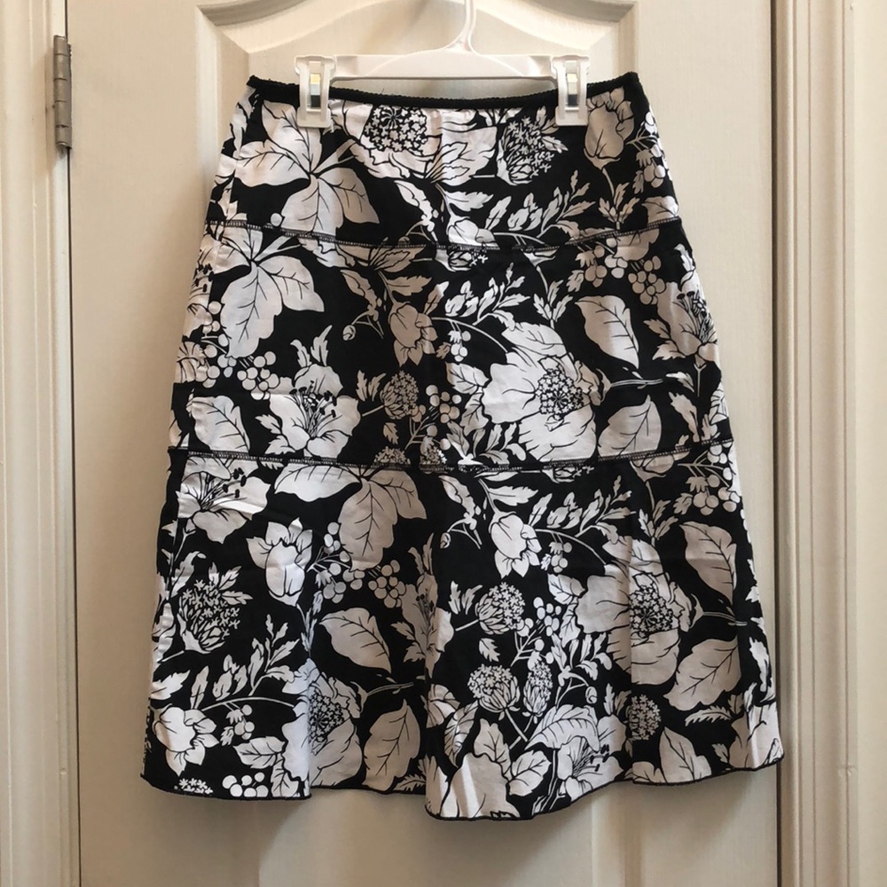 Black and a White Floral Skirt